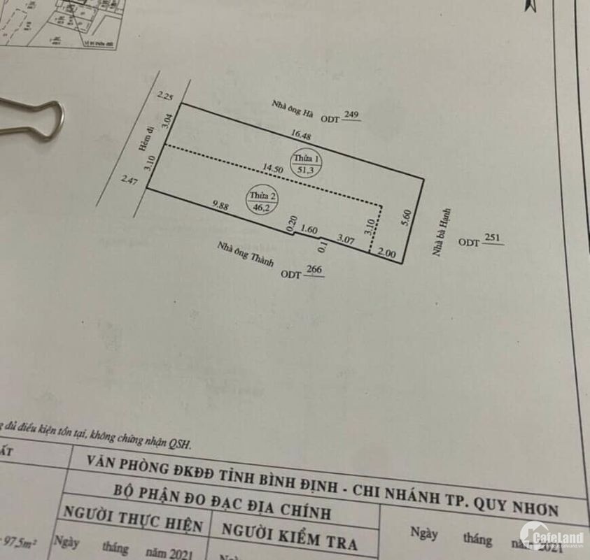 Bán 2 lô đất hẻm 1083 Trần Hưng Đạo, hẻm 2.5m cho gia đình nhỏ