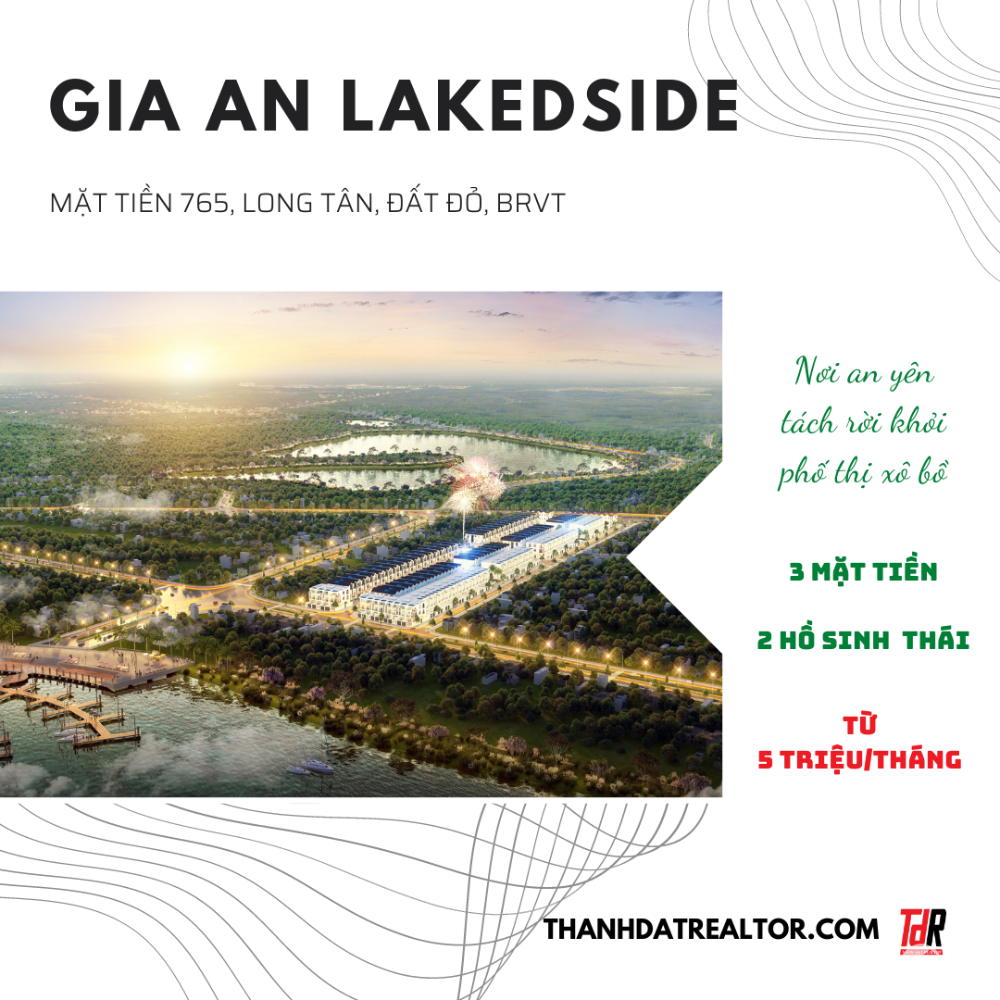 KDC GIA AN LAKESIDE THỔ CƯ 100% 3MT TL765 LỢI NHUẬN 50%/NĂM