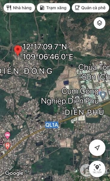 - Diên Diền - Thôn Đông 2 - Diên Khánh !  - Diện tích: 179m2. Ngang: 5m.