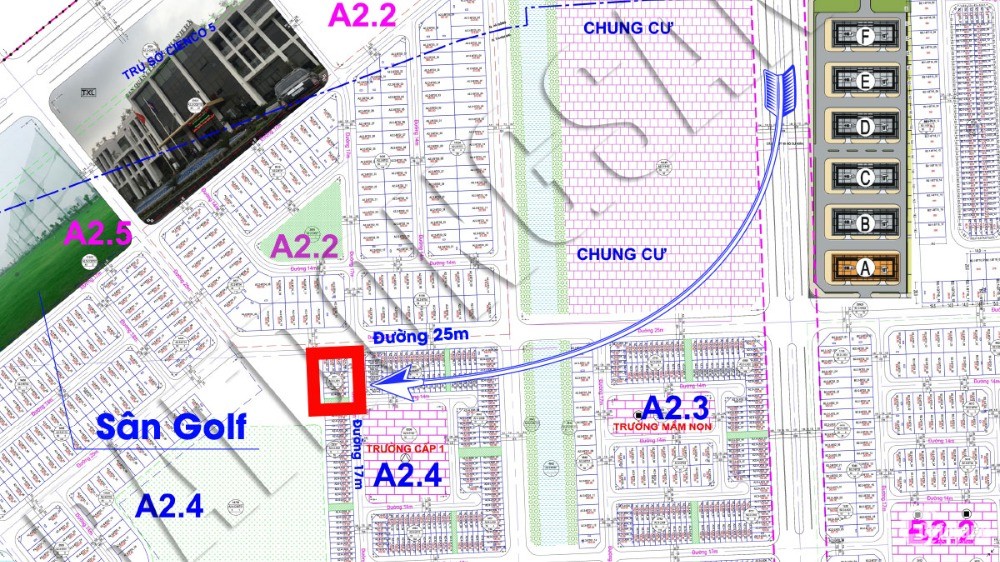 Chính chủ cần bán gấp lô đất liền kề đường 17m tại khu A2.4 của dự án Khu đô thị