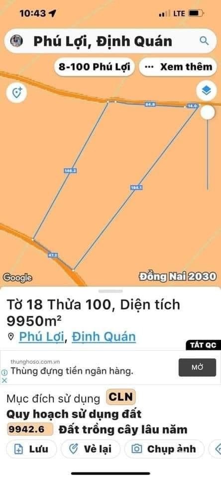 Chủ cần bán miếng đất tại Phú Lợi - Định Quán