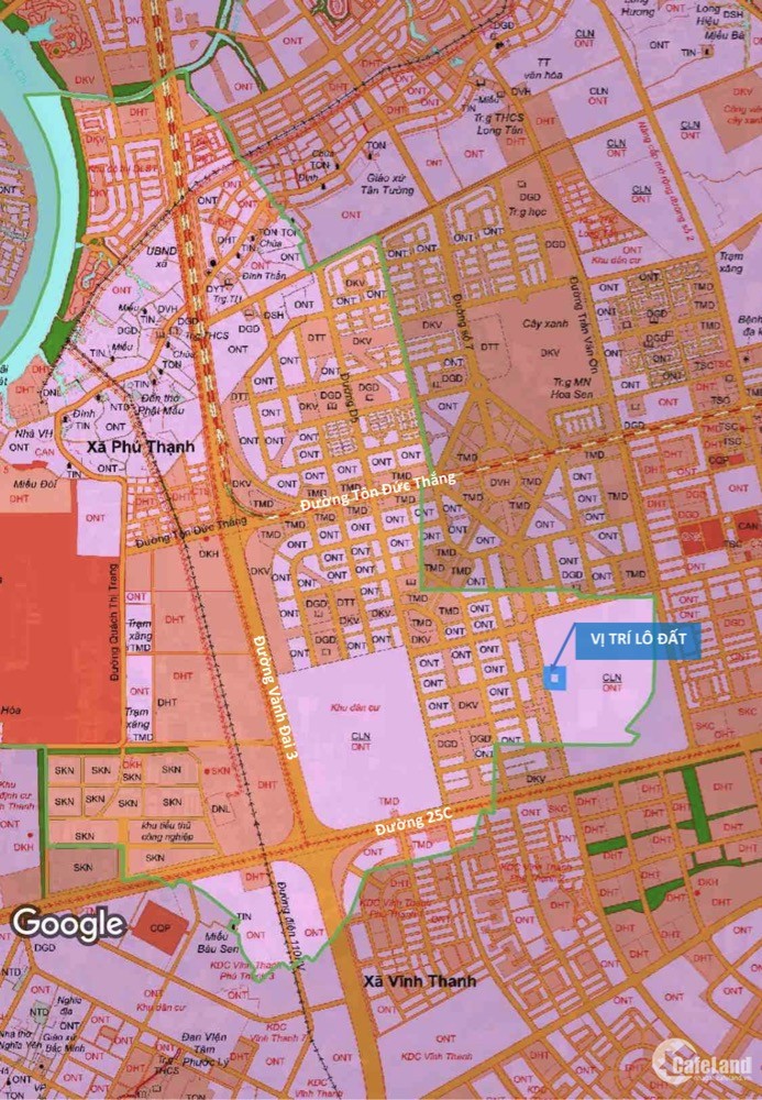 Lô đất 9966.7m2-Theo quy hoạch thuộc đất ở dự án phát triển đô thị xã Phú Thạnh.