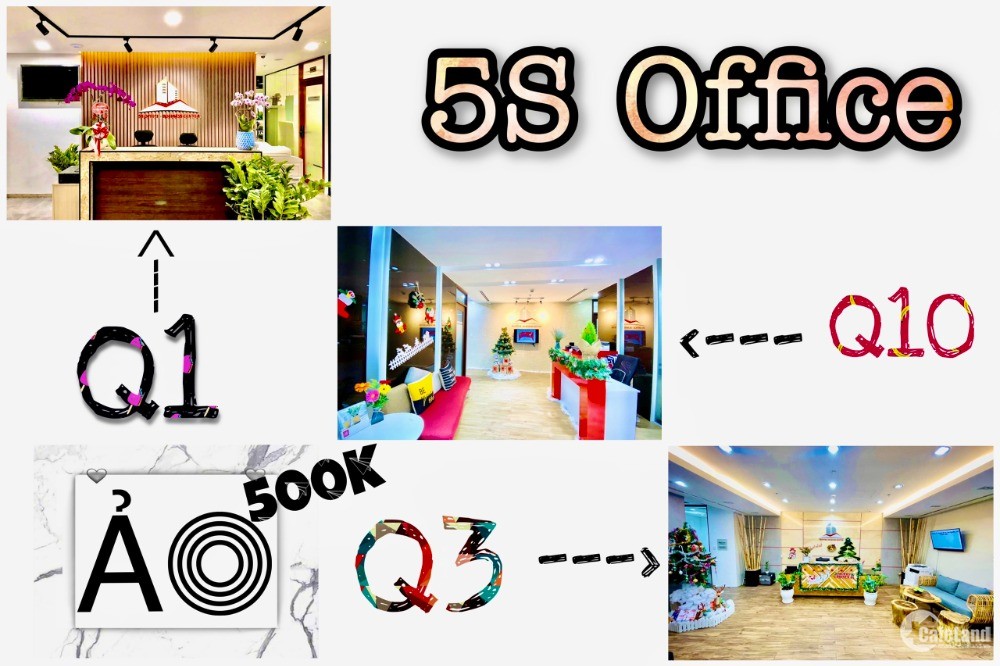 5s Office - Cho Thuê Vp Ảo 3 Quận Trung Tâm SG giá chỉ 500k/1th - Tặng Free 2th