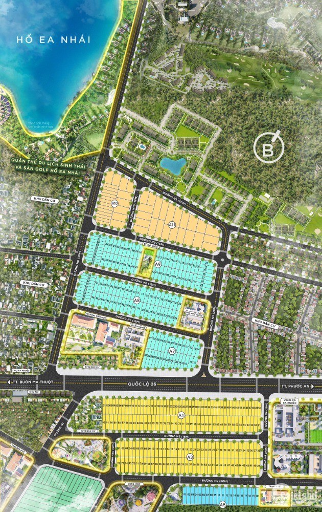 Bán 150 m2 đất sổ đỏ khu dân cư hiện hữu, cách QL26 chỉ 20m, gần TP Buôn Mê Thuộ