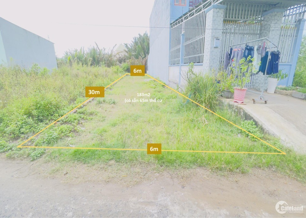 Lô đất 183m2(6m x 30m)- đường vào ô tô- theo quy hoạch đất ở dân cư xã Đại Phước