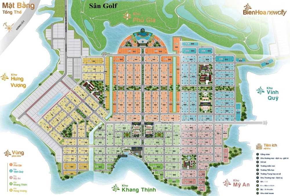 Biệt Thự Biên Hòa New City đồi Sân Golf chỉ 16tr/m2, sẳn sỗ, hỗ trợ vay 70%.