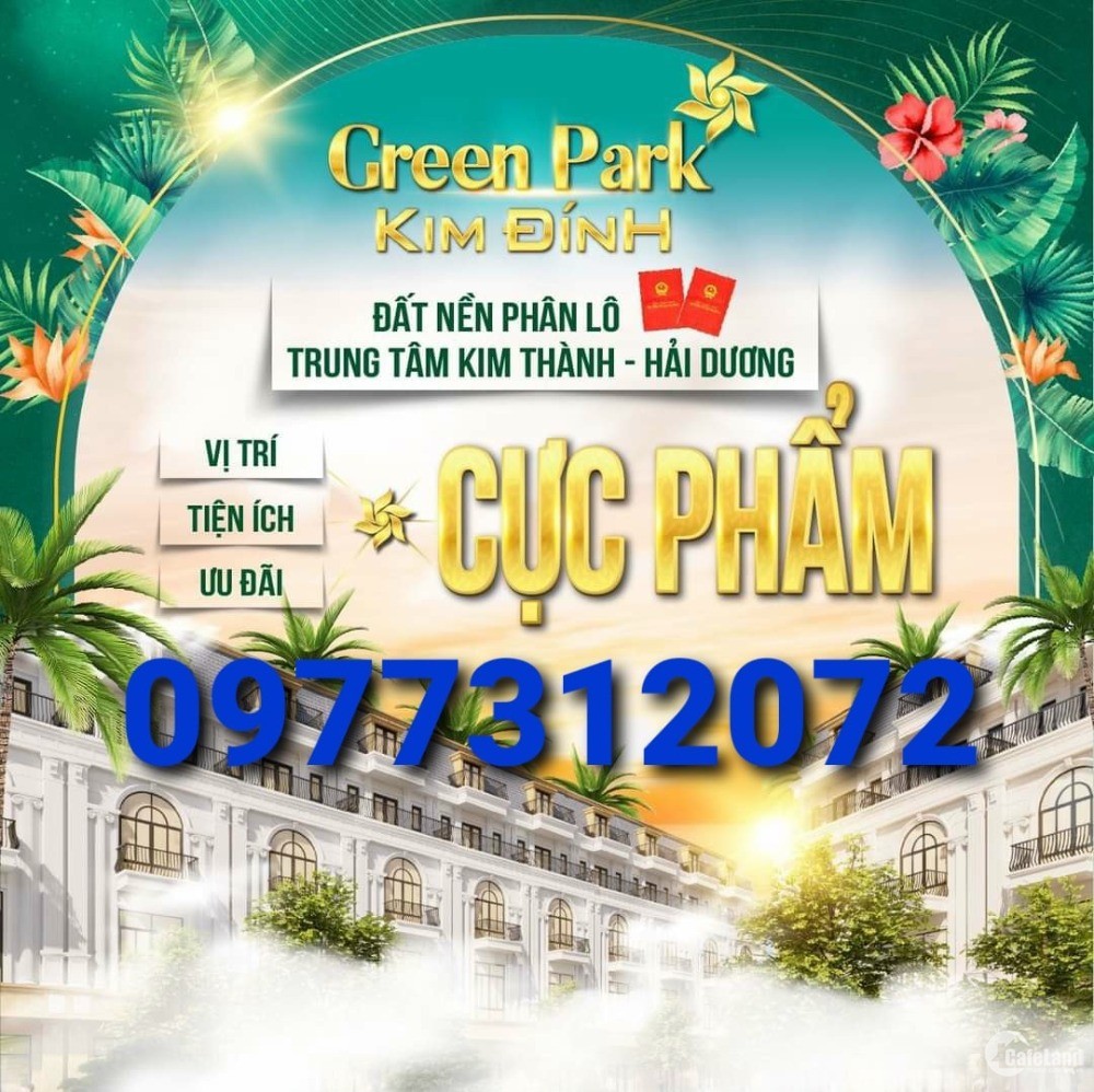 Green Park Kim Đính - đất nền phân lô Kim Thành, Giá chủ đầu tư, chiết khấu cao!