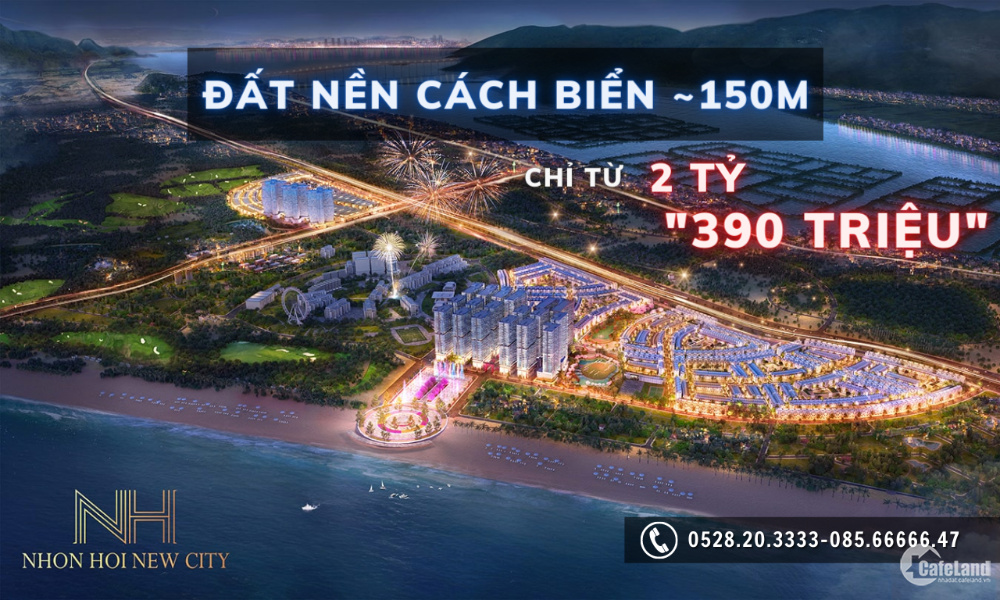 Đất nền Nhơn Hội New City-Cận biển 150m- giá đầu tư 29 triệu/m2