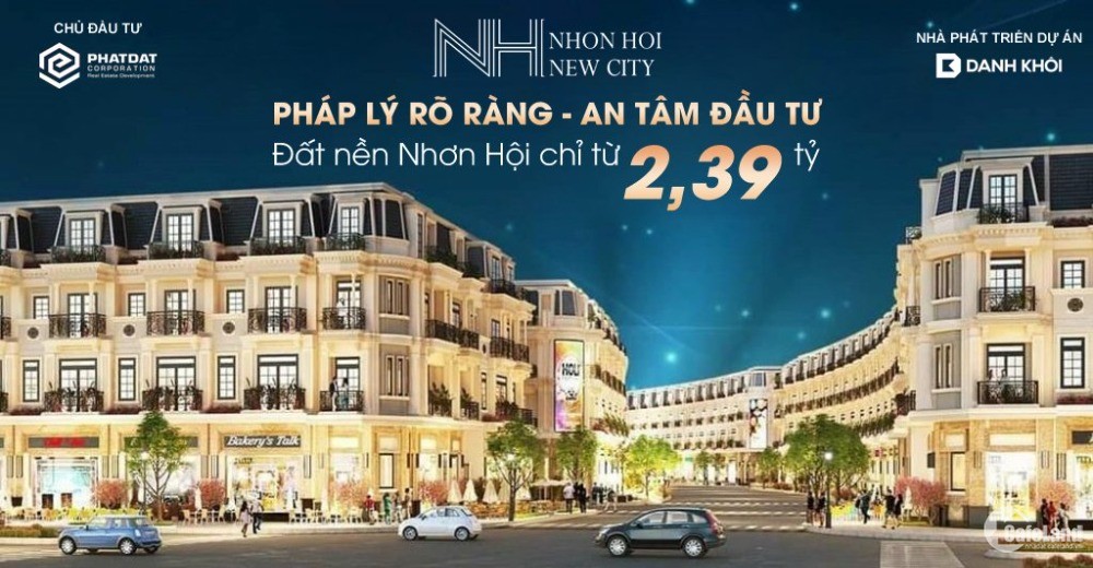 Bán đất nền khu kinh tế nhơn hội new city 2.8 tỷ/nền