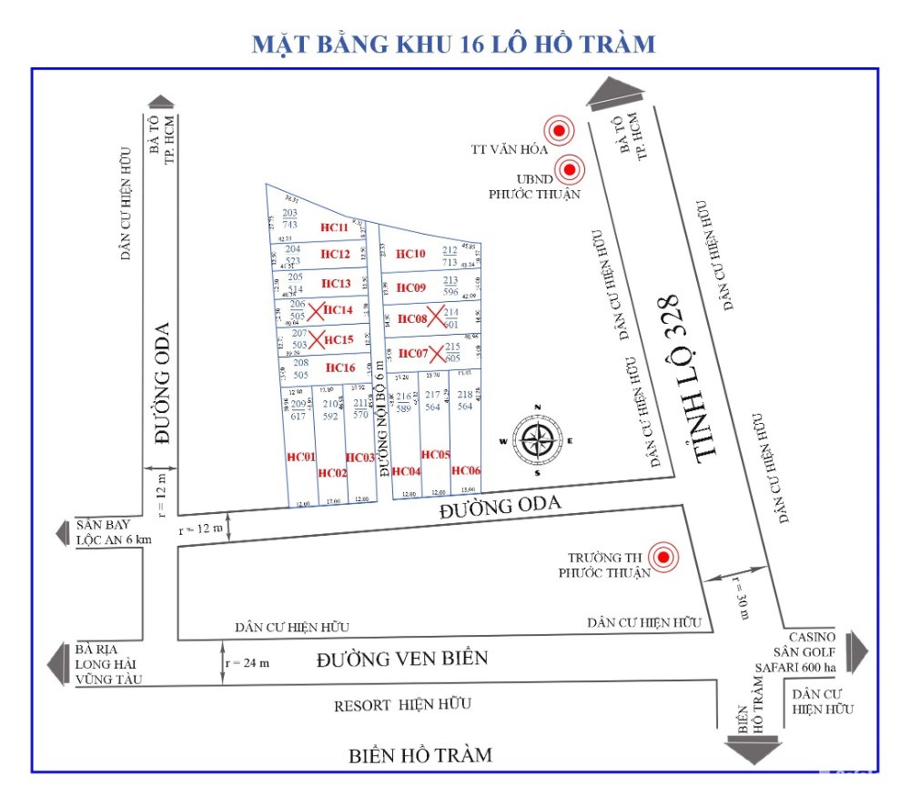 BÁN LÔ ĐẤT HỒ TRÀM, SÁT QL328, TRÊN ĐƯỜNG ODA, DT 589M2, 100M2 TC, GIÁ 8 TỶ 500