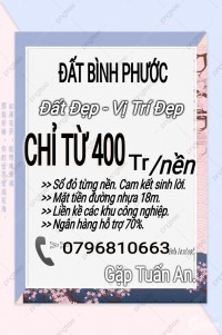 Đất Bình Phước sổ sẵn Lộc Ninh