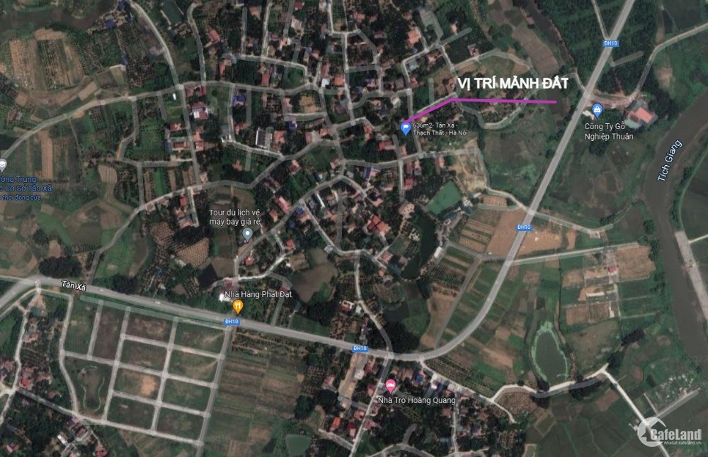 Bán gấp đất thổ cư 636m2 xã Tân Xã huyện Thạch Thất Hà Nội; Giá bán: 20 triệu/m2
