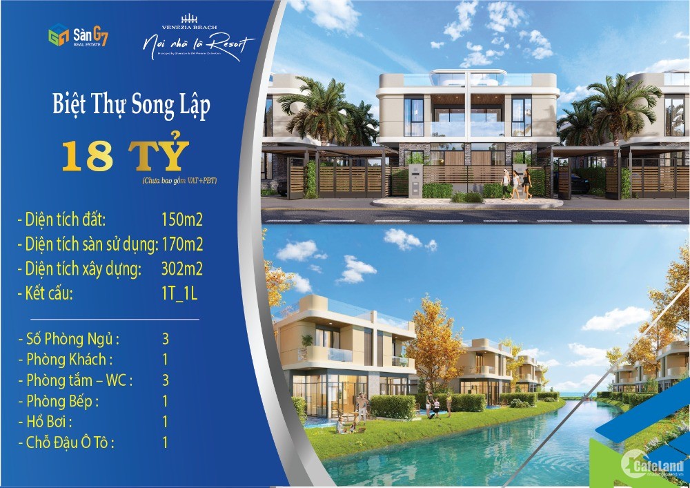 BIỆT THỰ  BIỂN XUYÊN MỘC SỞ HỮU LÂU DÀI, VENEZIA BEACH NƠI NHÀ LÀ RESORT