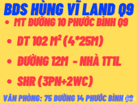 BDS HÙNG VĨ LAND [NC] Nhà 1T1L 4x23m MT Phước Bình 8.4 tỉ (3PN+2WC) 19/06/2022