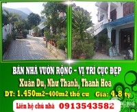 Cần bán nhà vườn tại Xuân Du, Như Thanh, Thanh Hoá, 4,8 tỷ