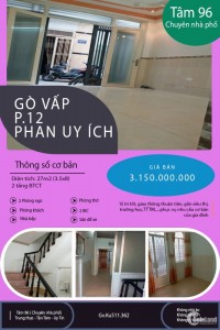 Gò vấp, P12, Phan Huy Ích, 2 tầng BTCT