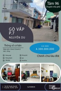 Gò Vấp, P7, Nguyễn Du, 33m2, 4.3 Tỷ