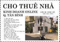 CHO THUÊ NHÀ Ở + KẾT HỢP KINH DOANH ONLINE TÂN BÌNH