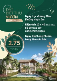 Đất vườn biệt thự thành phố Bà Rịa ngay trung tâm hành chính Long Phước