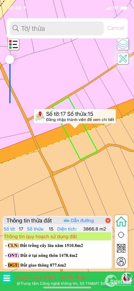 Bán lô đất 2 mt đường ở Tân Hiệp,  35x104m, vó đường dự phóng cắt ngang.