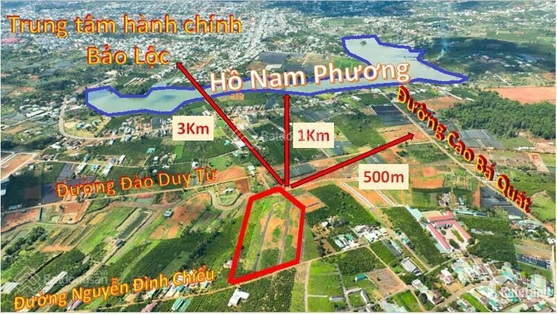 Đất nền thổ cư - view đồi - view sông - view trực diện nhìn toàn thành phố BảLộc