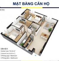 Bán căn hộ 3 phòng ngủ - 2wc tầng cao dự án Sky9 (CT3)