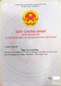 Bán đất thổ cư, chính chủ gần cầu Trung An 1, đường Đoàn Thị Nghiệp nối dài