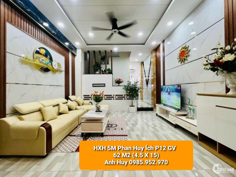 Nhà HXH 5M Phan Huy Ích P12 Gò Vấp 4T BTCT 62 M2 (4.5 X 15) Chỉ 6.7 tỷ.
