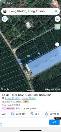 Bán đất gần khu công nghiệp, full hồng.diện tích 1007m2. Long Phước-Long Thành