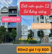 Bán đất nền thổ cư quận 12 giá rẻ