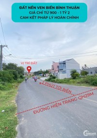 1 Suất ngoại giao lô đất thổ mặt tiền đường nhựa 29m ven biển Bình Thuận