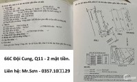 63m2  14.5 Tỷ - 2 MẶT TIỀN đường ĐỘI CUNG Q11 vị trí ngã 3 đắc địa