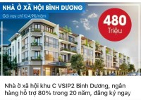 nhà ở xã hội bình dương lãi suất cố định 4.8%/năm chỉ thanh toán 480tr nhận nhà