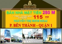 BÁN NHÀ MẶT TIỀN Nguyễn Thị Minh Khai, P 5, QUẬN 3, 280M, 7T, 115 TỶ, 0933644449