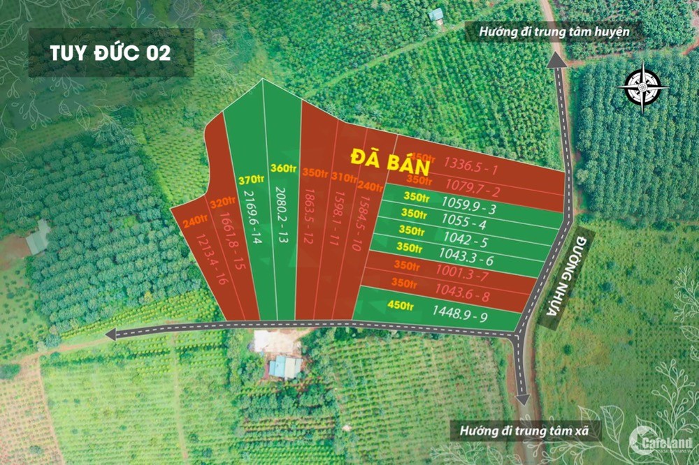 Bán miếng vườn đẹp, sẵn sổ 2080m2 chỉ 360 triệu, quy hoạch thổ cư