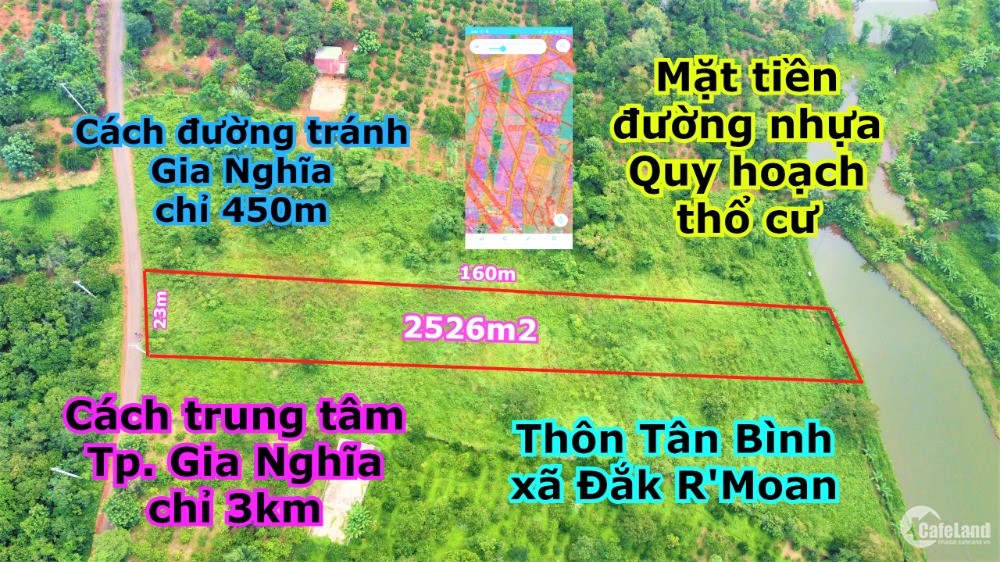 Đất view, đường nhựa, quy hoạch thổ cư, thuôc thành phố Gia Nghĩa, khu đông dân