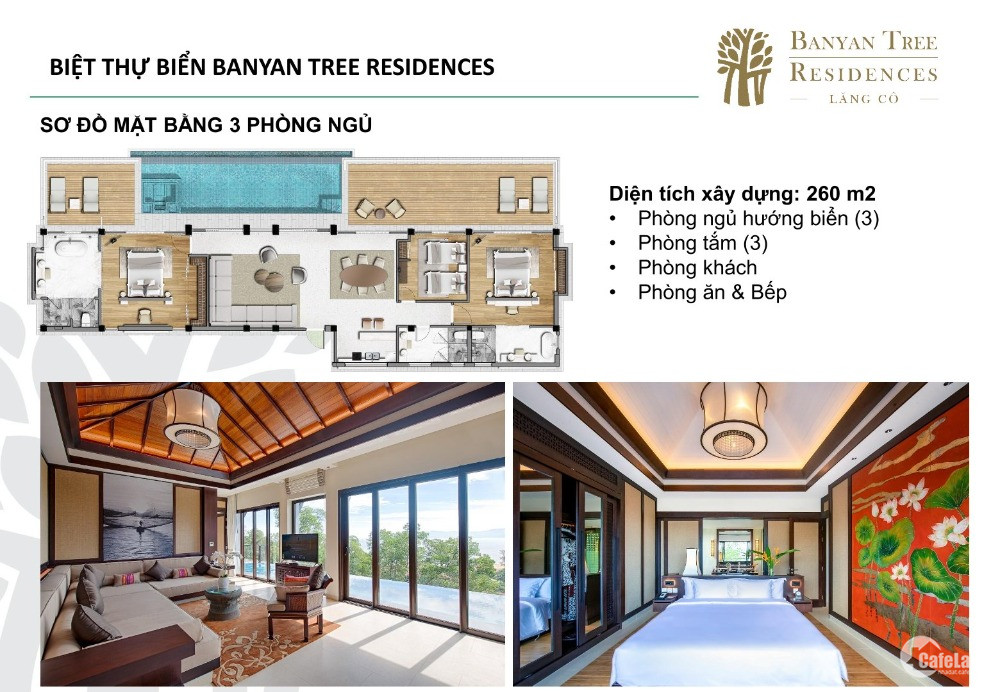 Bán Biệt thự Banyan Tree Lăng Cô, 60 đêm nghỉ quốc tế, 1628m2, full nội thất