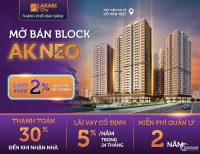 Booking Căn hộ AKARI Bình Tân - Block mới AK 10 - Sở hữu dễ dàng TT 300tr (10%)