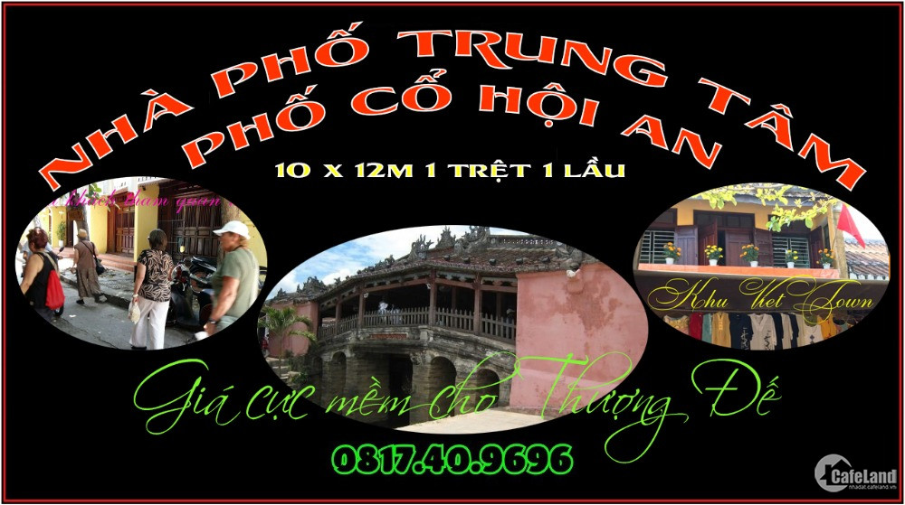 Bán rẻ nhà mặt tiền khu phố đi bộ 10 x 12.2m Nguyễn Thị Minh Khai phố Cổ Hội An
