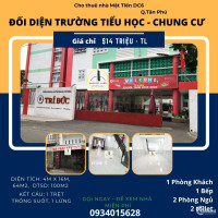 Cho thuê nhà Mặt Tiền gần AEON 64m2, 1L, 14triệu, đối diện trường - chung cư