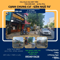 Cho thuê nhà Mặt Tiền Tân Sơn Nhì 68m2, 2 Lầu, 35 triệu, khu CỰC SẦM UẤT