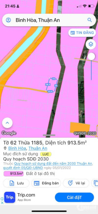 Bán 1000m2 đất trung tâm TP Thuận An gần AEON Mall