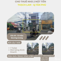 Cho thuê nhà 2 mặt tiền Thạch Lam 33m2, 12Triệu,  đối diện trường học