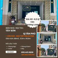 CHÍNH CHỦ bán nhà Mặt Tiền Tây Sơn 88m2, 6,5tỷ, gần chợ TÂN HƯƠNG