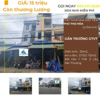 HIẾM- Cho thuê nhà mặt tiền Phú Thọ Hòa 32m2, 2Lầu+ST, 15Triệu