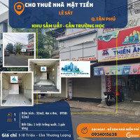 CỰC SỐC- Cho thuê nhà mặt tiền Lê Sát 32m2, 10 Triệu- gần TRƯỜNG HỌC