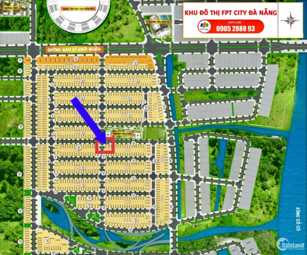 Đất nền khu V5 FPT City Đà Nẵng giá rẻ dễ đầu tư sinh lời chỉ 2,85 tỷ Sổ sẵn