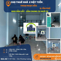 HIẾM- Cho thuê nhà mặt tiền Thoại Ngọc Hầu 135m2, 19Triệu - gần CHUNG CƯ