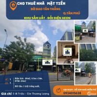 HIẾM- Cho thuê nhà  Mặt Tiền Bờ Bao Tân Thắng 64m2, 18 Triệu-NGAY AEON