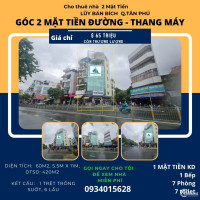 CỰC HIẾM- Cho thuê nhà 2  Mặt Tiền Lũy Bán Bích 60m2, 6 Lầu-Thang Máy